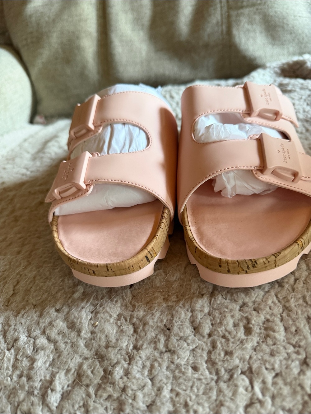 kate spade women’s Peach Dual-Buckle Slide Sandals - Picture 2 of 9